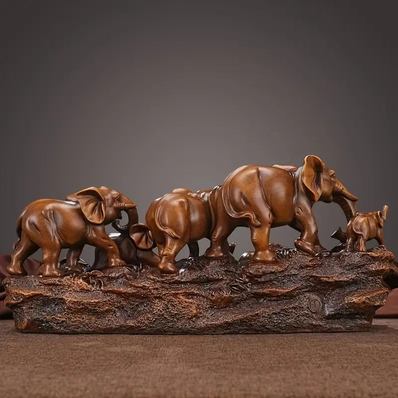 wooden carving of a elephant