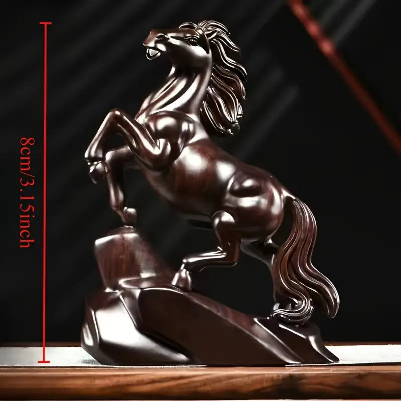 Handcrafted Wood Horse Statue