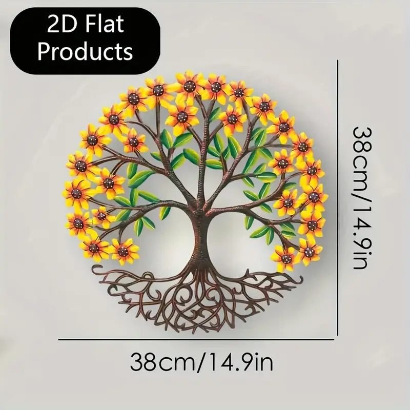 Colorful Tree of Life Metal Wall Art