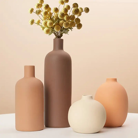 Ceramic Neutral Vase Set
