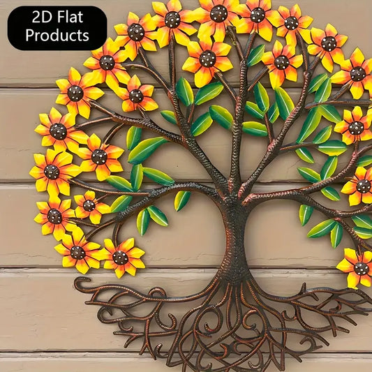 Colorful Tree of Life Metal Wall Art