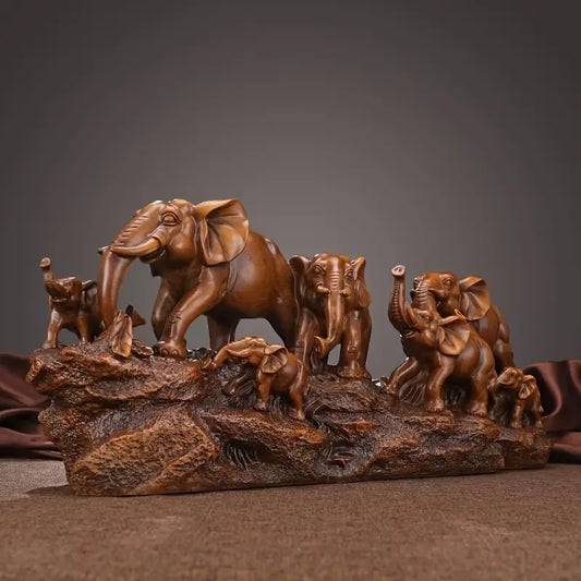 wooden carving of a elephant